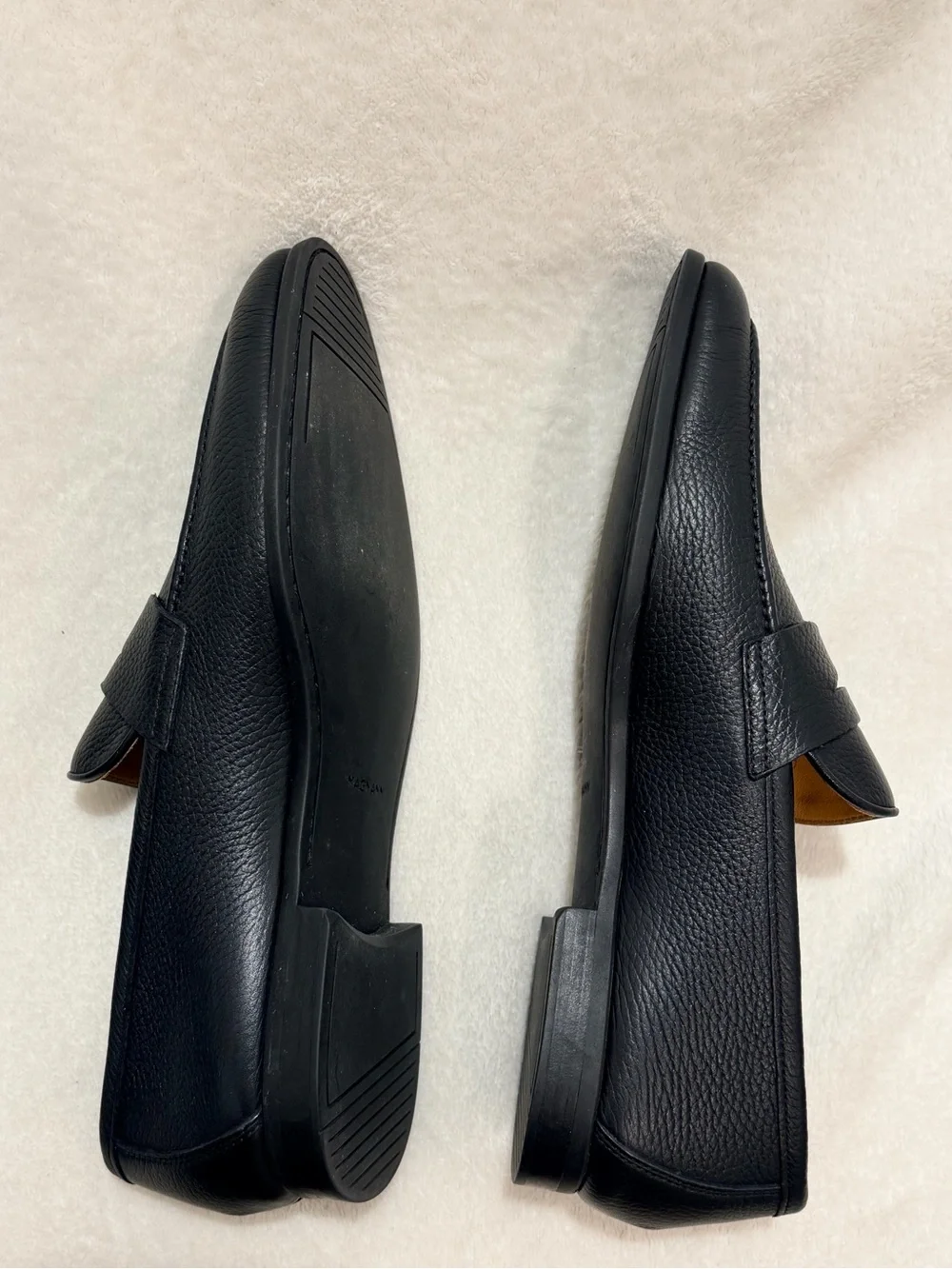 Magnanni Flex Black Pebbled Leather Penny Loafers EU 42 US 9 Italy CMB3004